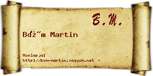 Böm Martin névjegykártya